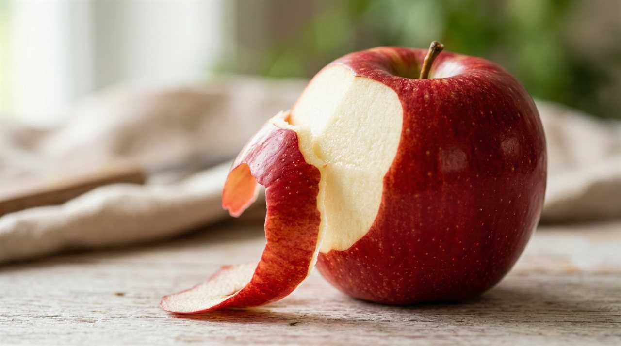 Apple skin contains fibre, antioxidants, vitamins, and plant compounds supporting health.